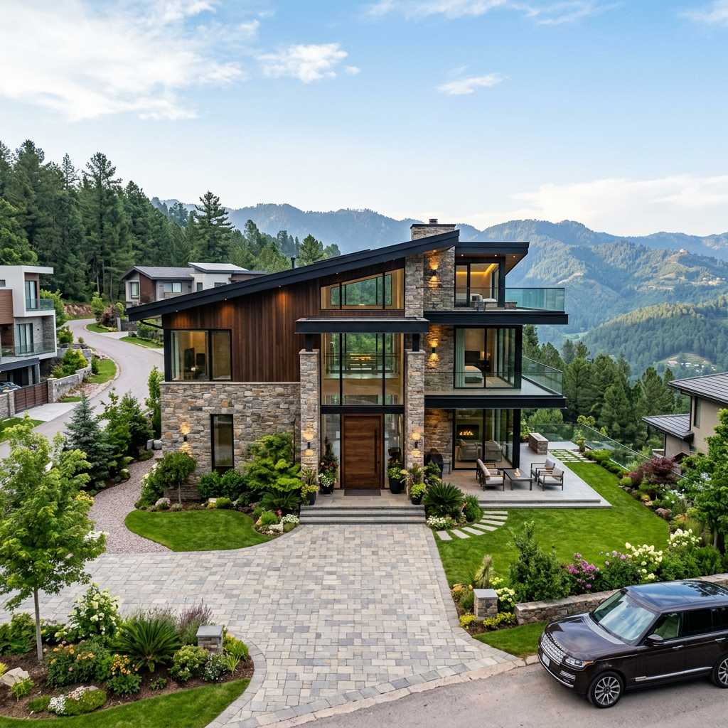 Modern mountain residence concept